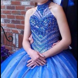 Mori Lee Blue Prom Dress